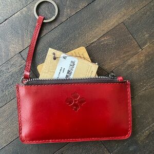 Patricia Nash Red Leather Small Wallet Keychain